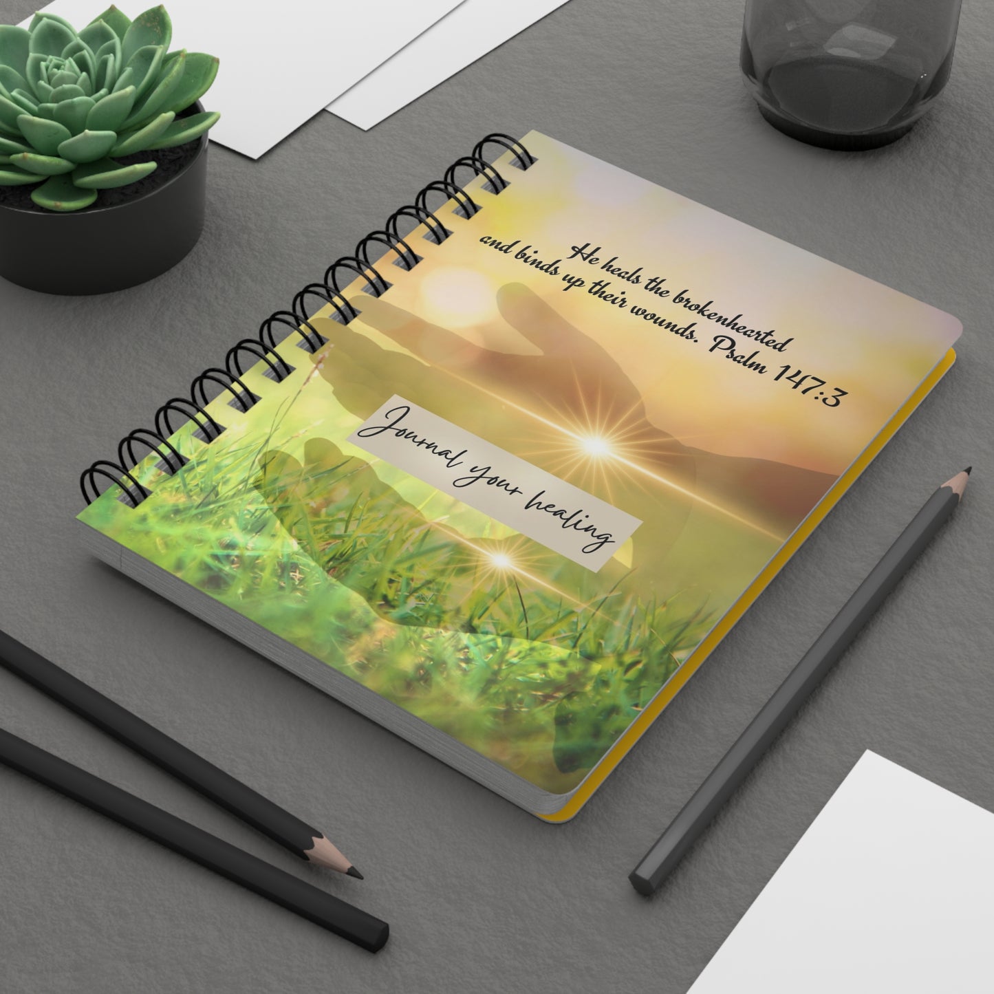 He heals the brokenhearted - healing journey - Spiral Bound Journal/Notebook