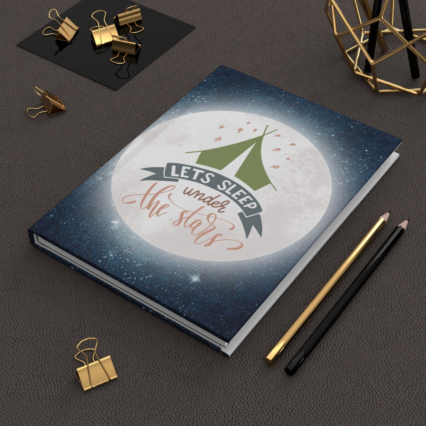 Lets sleep under the stars - Hardcover Journal Matte