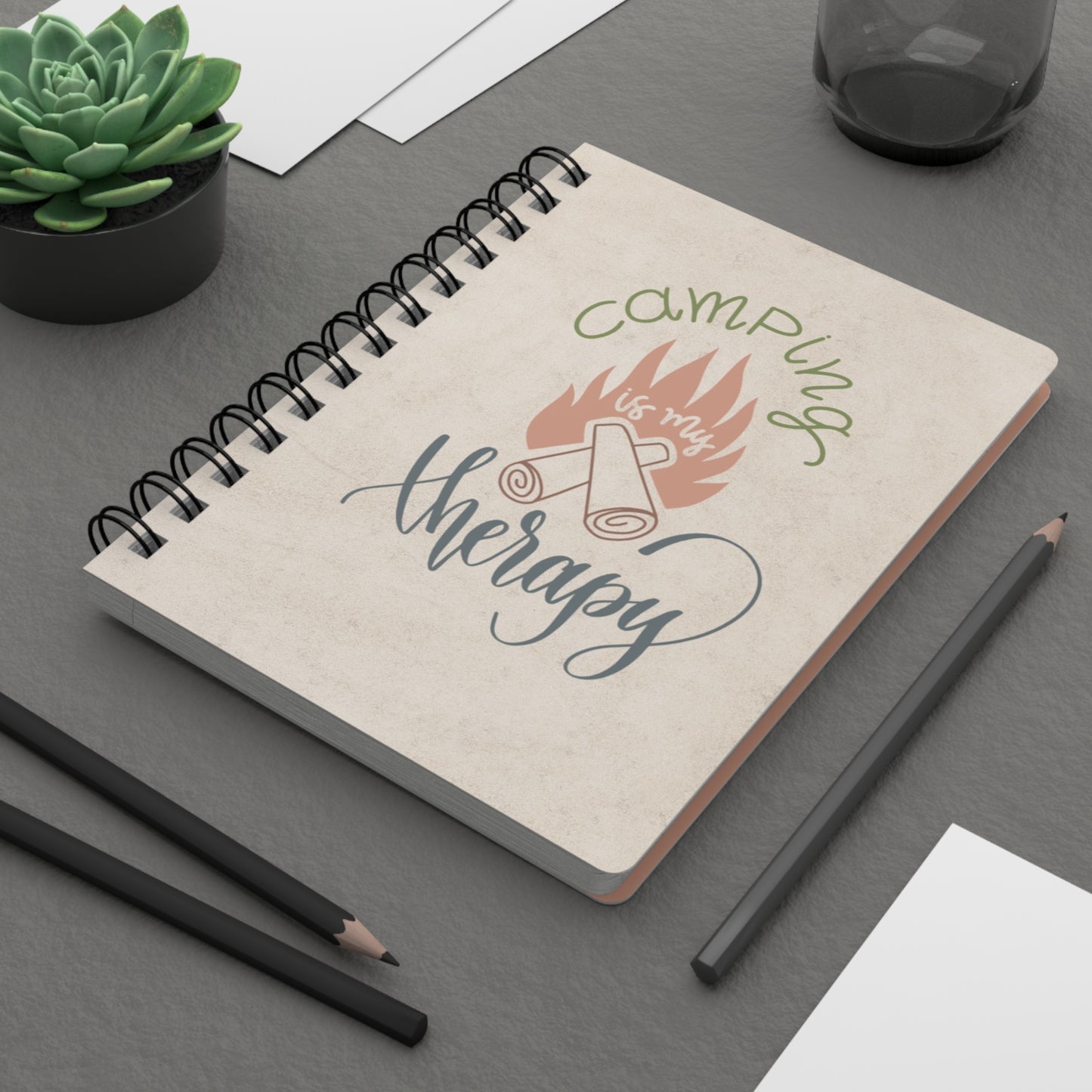 Camping Therapy - Spiral Bound Journal/Notebook