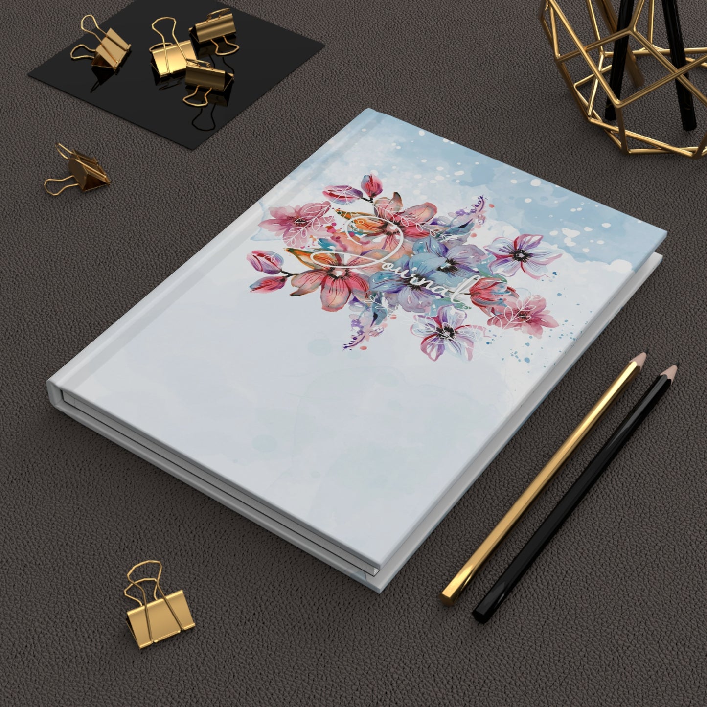 Watercolor flowers Journal - Hardcover Journal Matte
