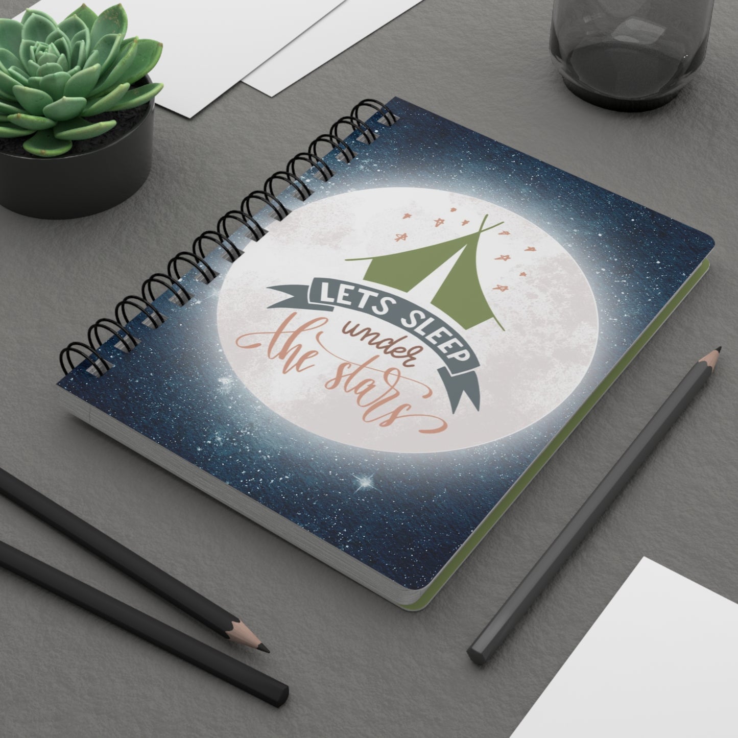 Lets sleep under the stars - Spiral Bound Journal/Notebook