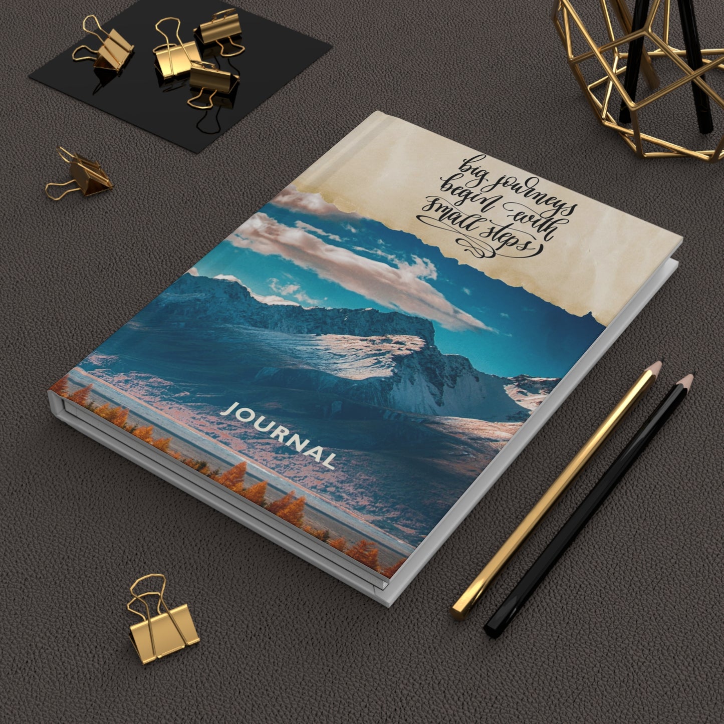 Big journeys begin with small steps - Hardcover Journal Matte